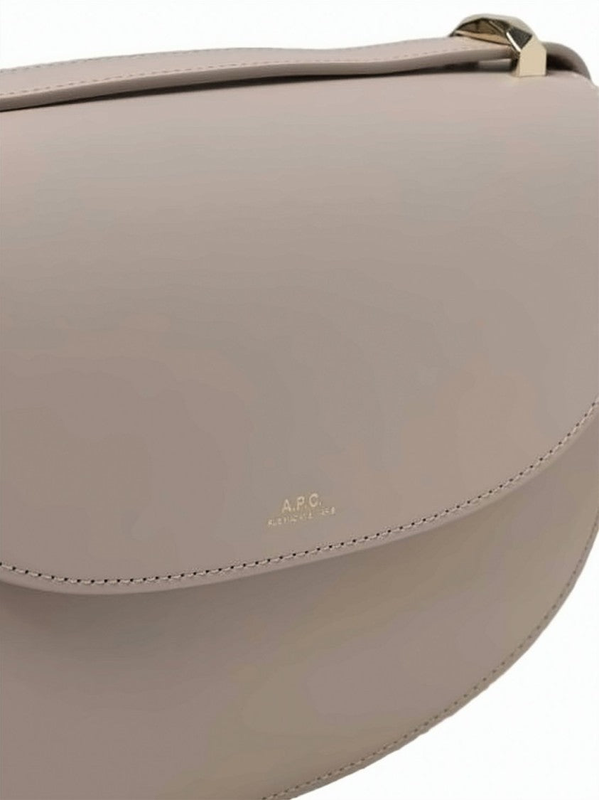 A.P.C. Curved Silhouette Shoulder Bag With Flap Closure And Adjustable Strap