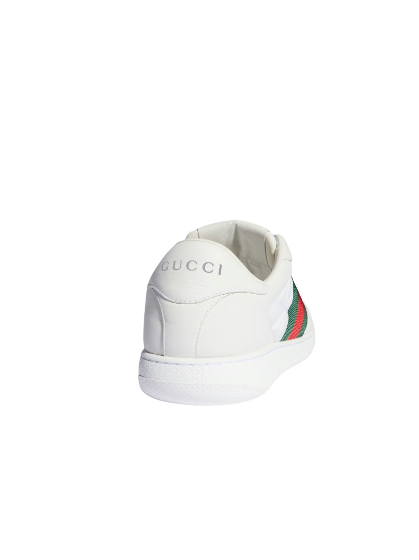 Gucci Padded Nylon Sneakers With Leather Trim And Web Detail