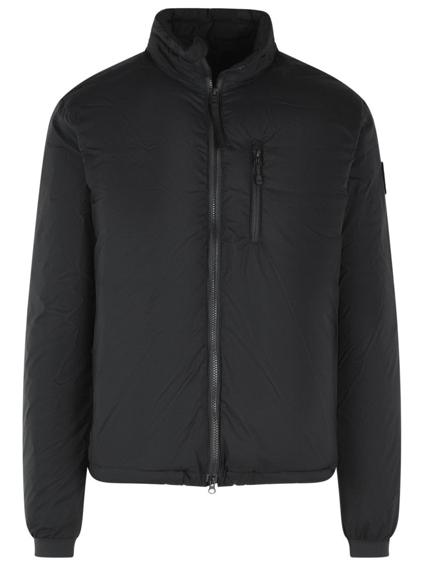 Canada Goose Black Polyamide Down Jacket With Raised Neck And Iconic Detailing