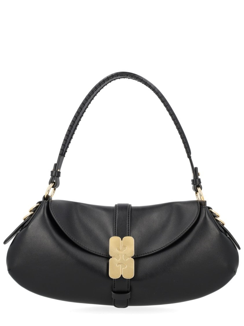 Ganni B-Kat Recycled Leather Clasp Handbag