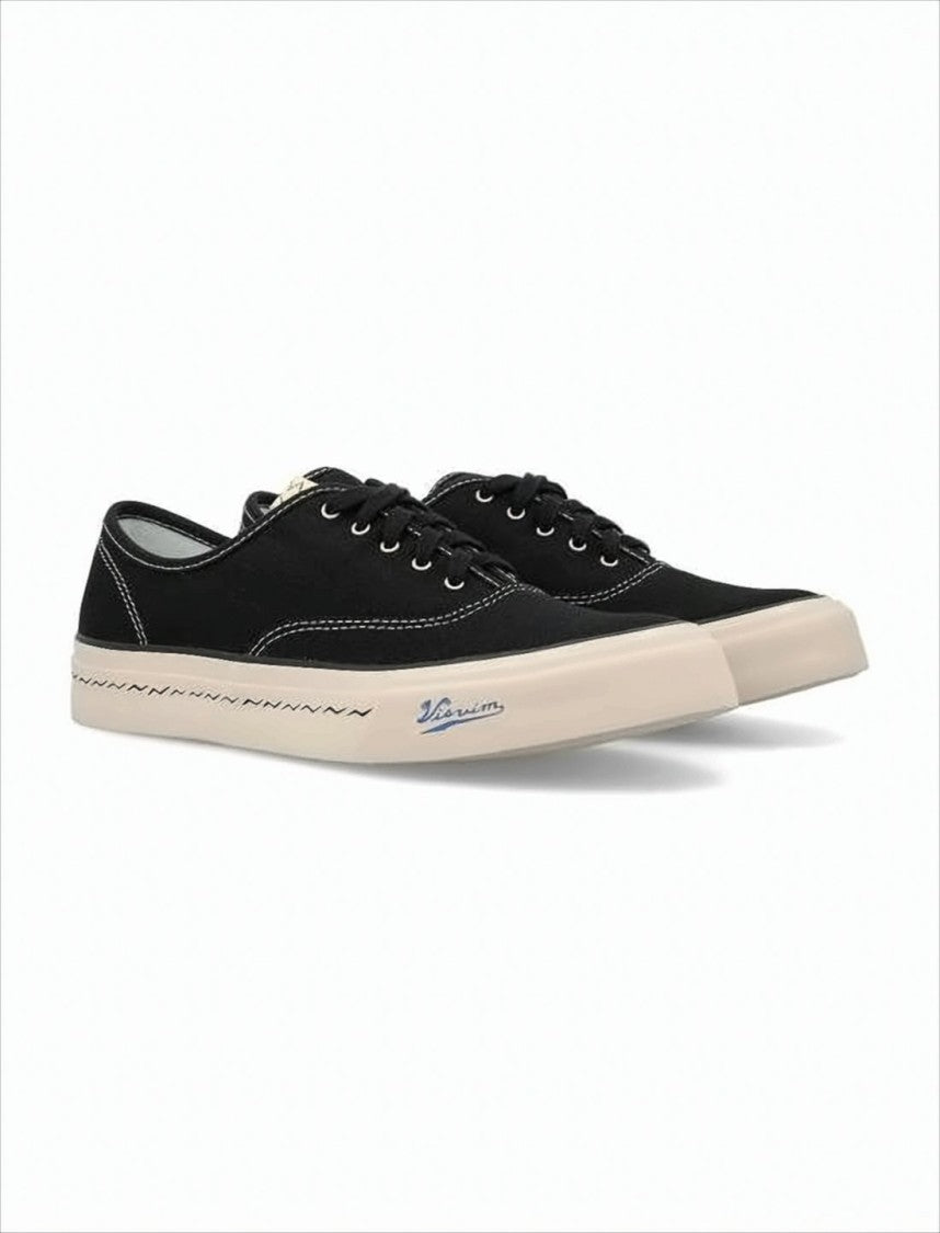 Visvim Minimalist Black Canvas Low-Top Sneakers