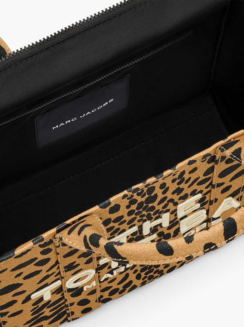Marc Jacobs Animal Print Cotton Tote Bag With Embroidered Logo