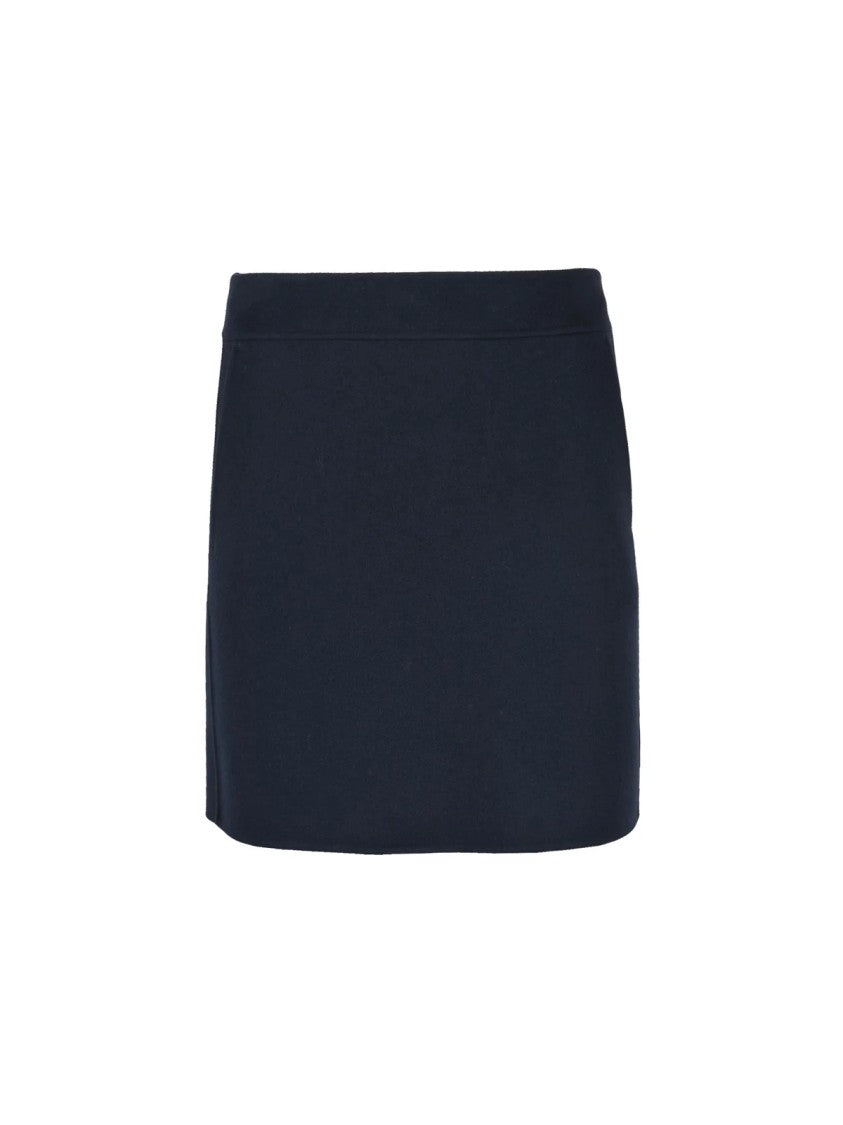 Max Mara Aida Mini Skirt In Smooth Virgin Wool With Zip Closure