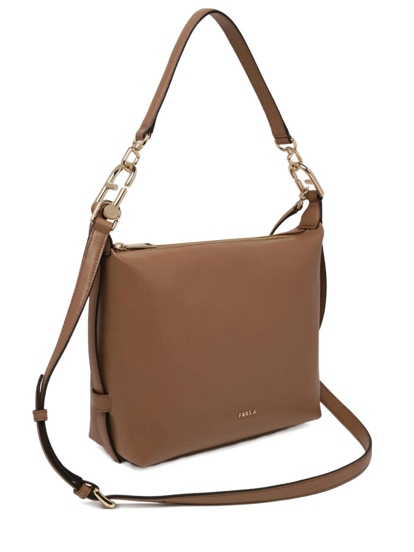 Furla Tonie Mini Hobo Structured Smooth Leather Bag