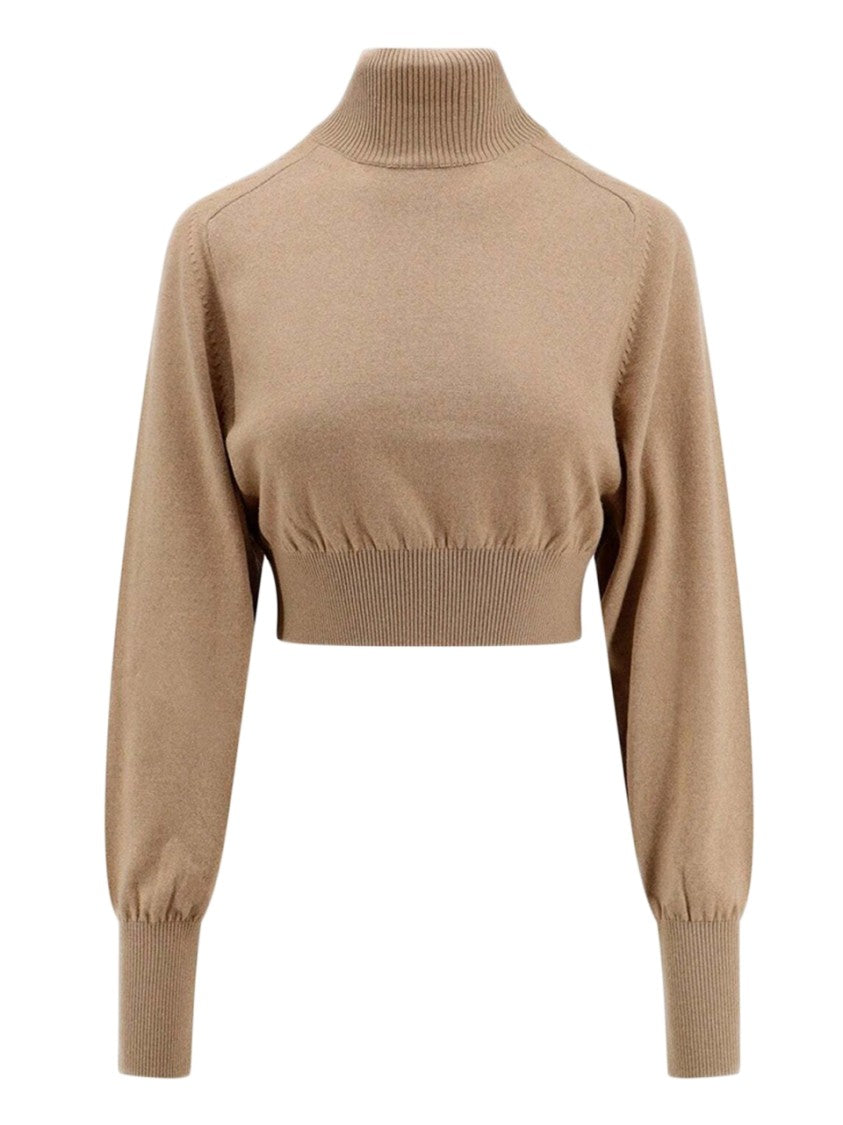 Max Mara Cropped Turtleneck Sweater With High Neckline