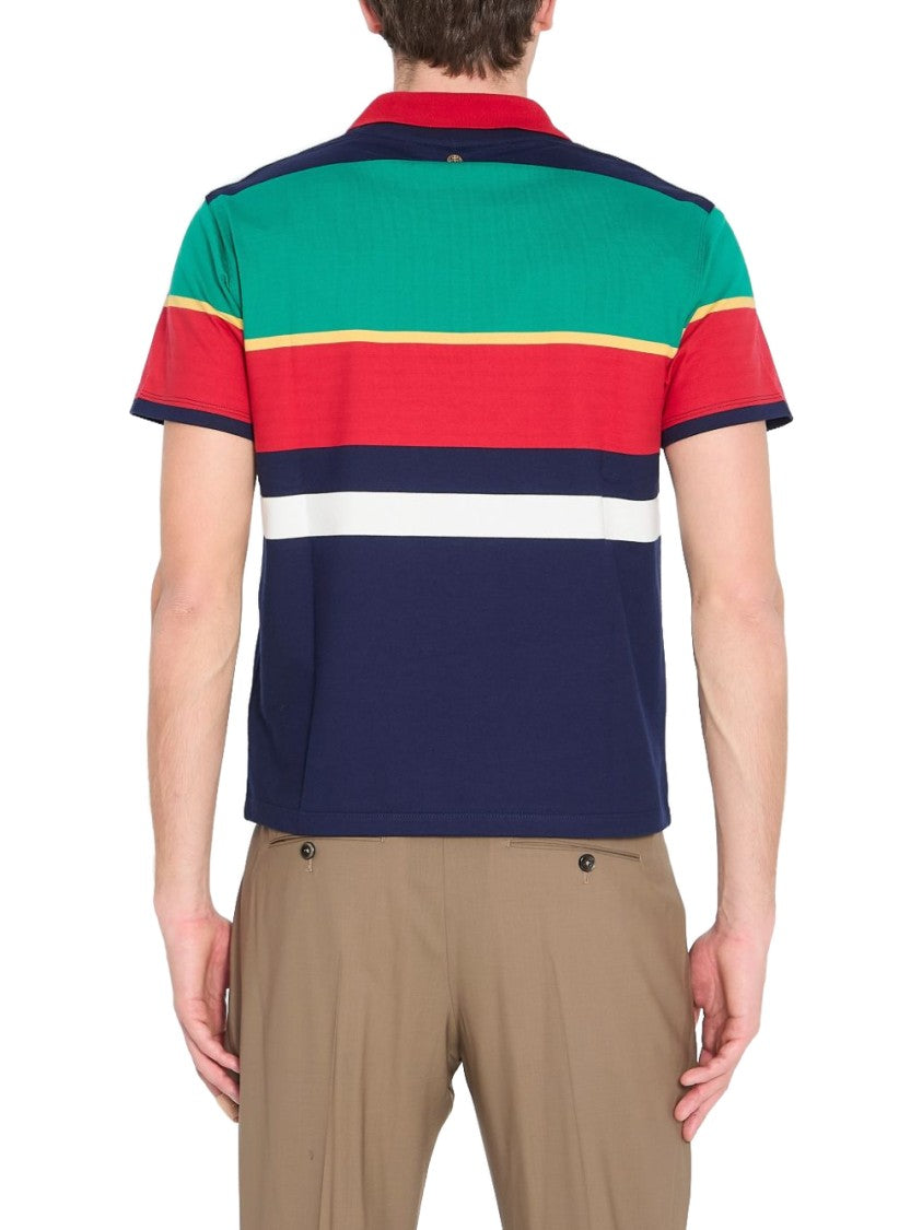 Versace Short-Sleeve Horizontal Stripe Versace Sweater