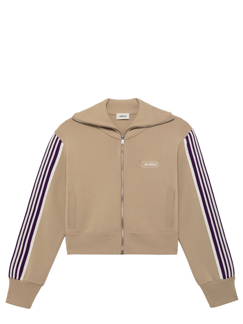 Autry Beige Cropped Knit Jacket