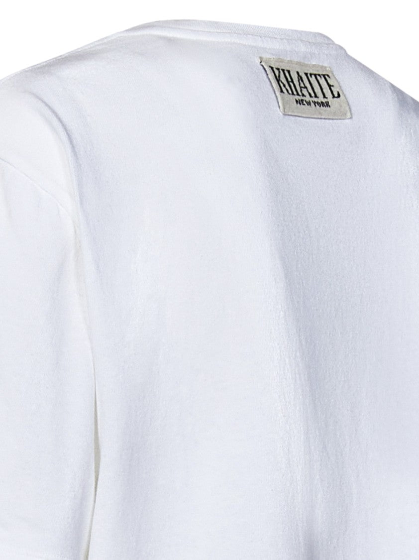 Khaite Tailored White T-Shirt With Cashmere Logo
