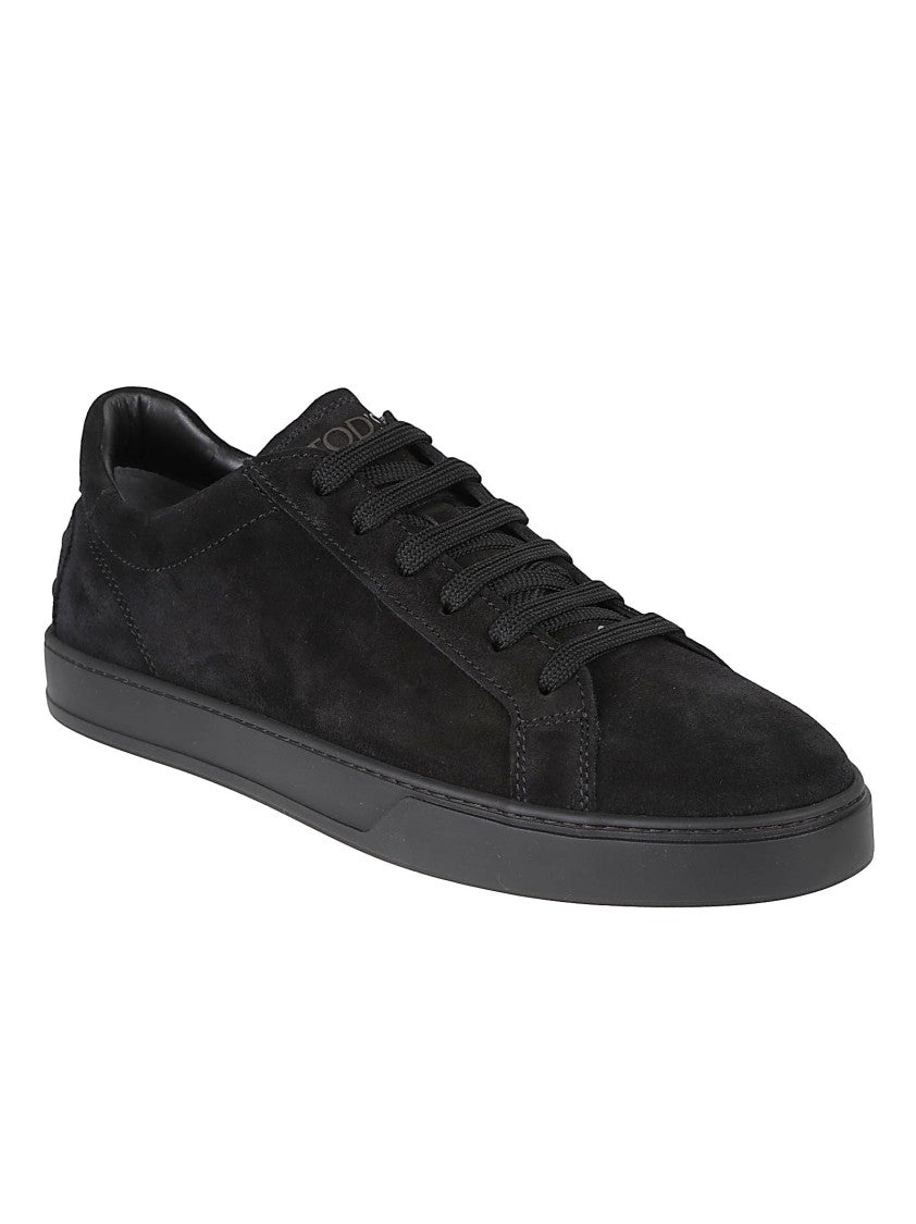 Tod's Calfskin Suede Sneakers With Rubber Sole