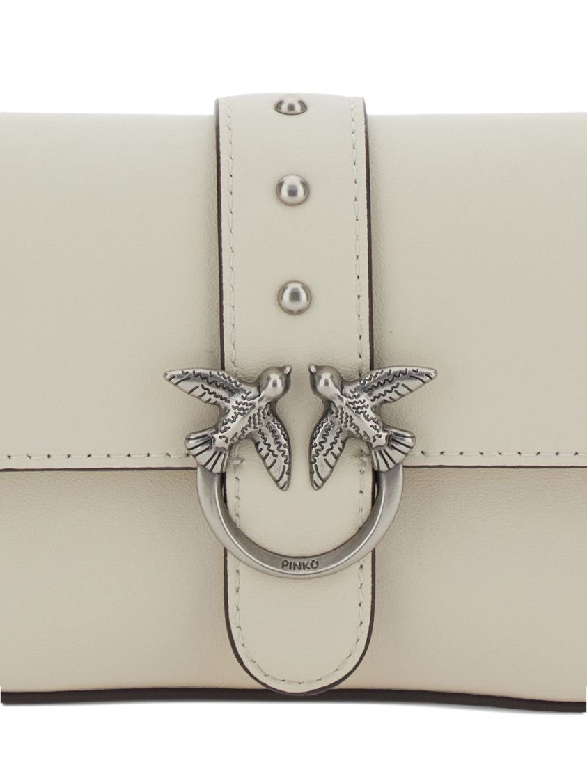 Pinko Rectangular Neutral Leather Bag