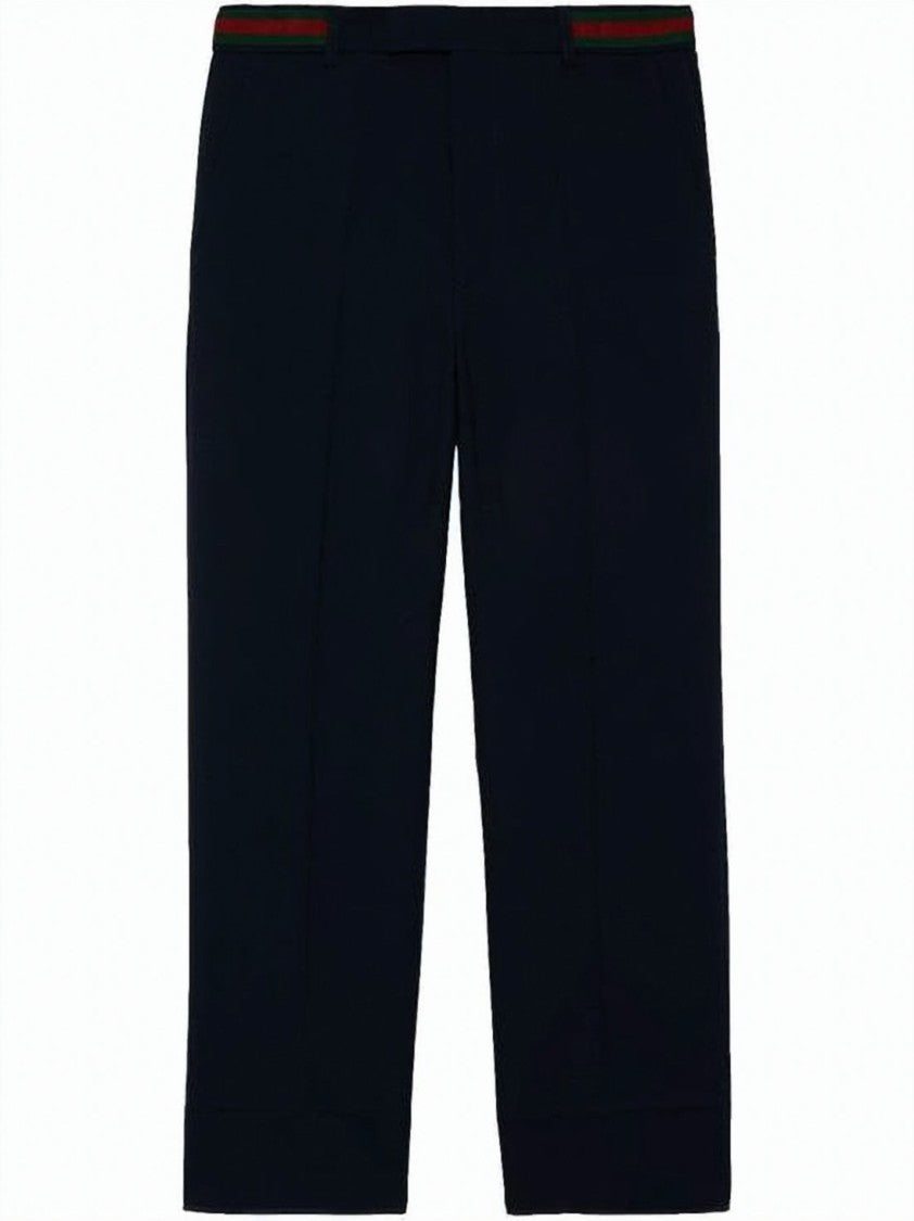 Gucci Tailored Straight-Leg Suit Pants With Subtle Striped Detail