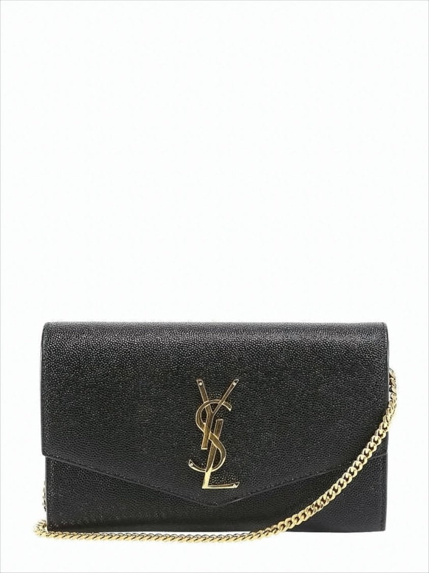Saint Laurent Structured Calf Leather Shoulder Bag