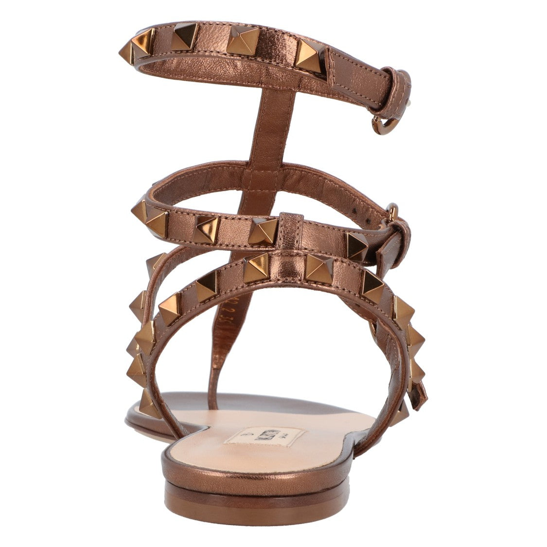 Valentino Rockstud Open Toe Sandals Bronze