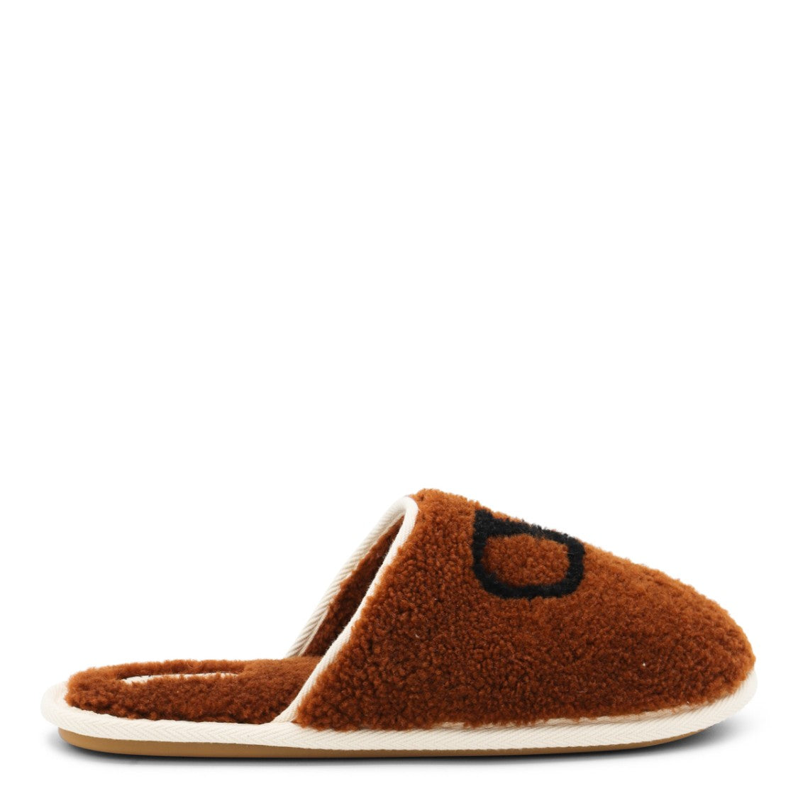 Valentino Garavani Brown Slip-On Flats With V Logo Detail