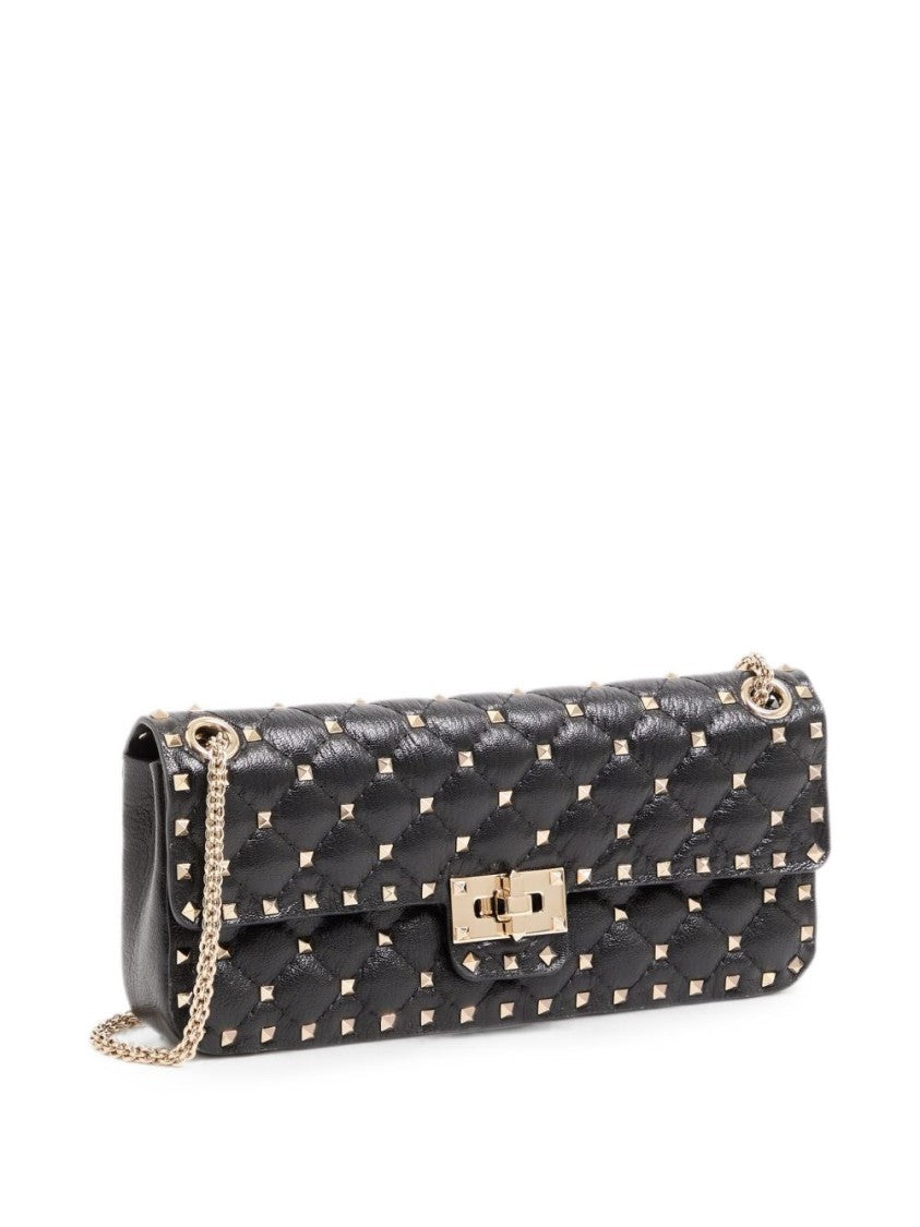Valentino Garavani Black Quilted Studded Leather Shoulder Bag