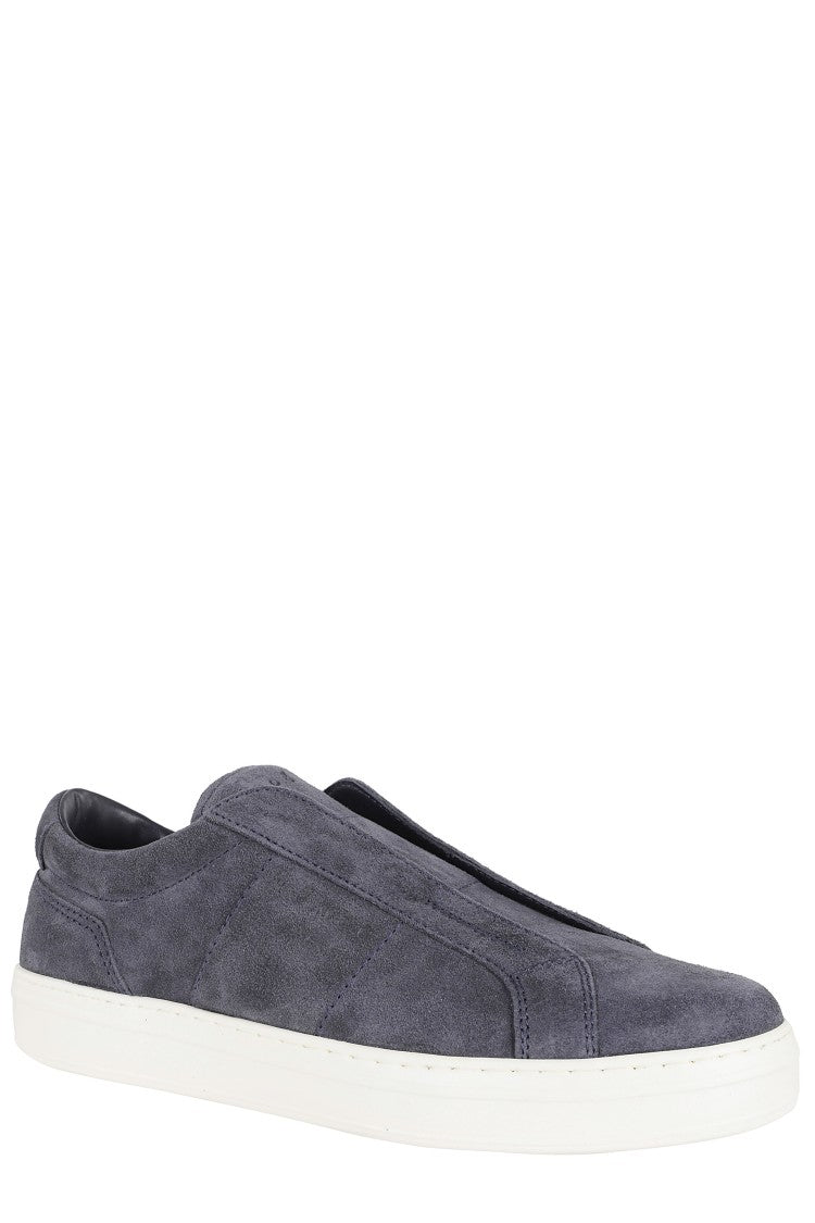 Hogan Blue H668 Slip-On Suede Leather Loafers