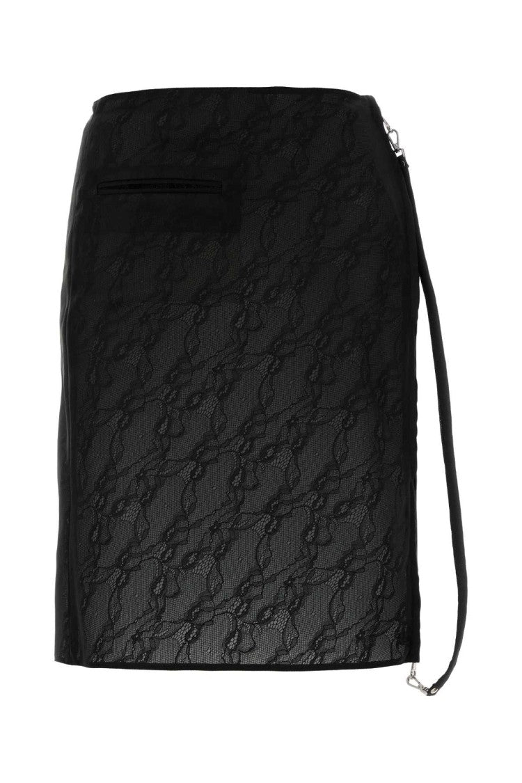 Courrèges Black Stretch Nylon Blend Skirt