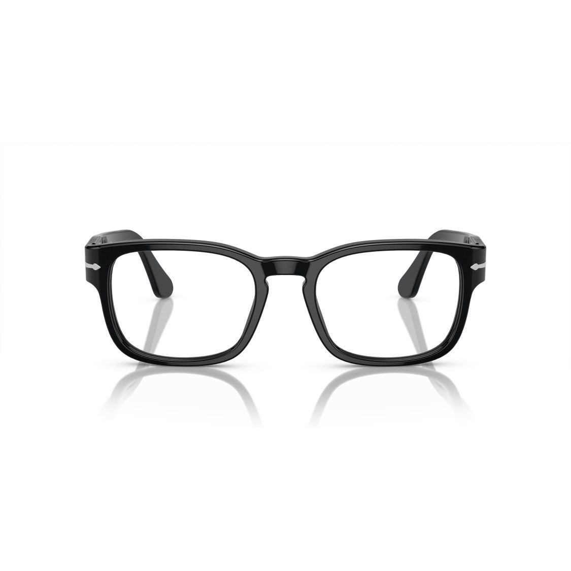 Persol 0Po3334v Rectangular Black Acetate Sunglasses With Silver Arrow Detail