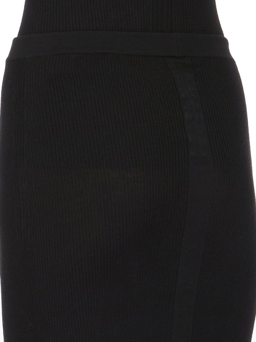 Rick Owens Ribbed Knit Sacriskirt With Signature Back Detail
