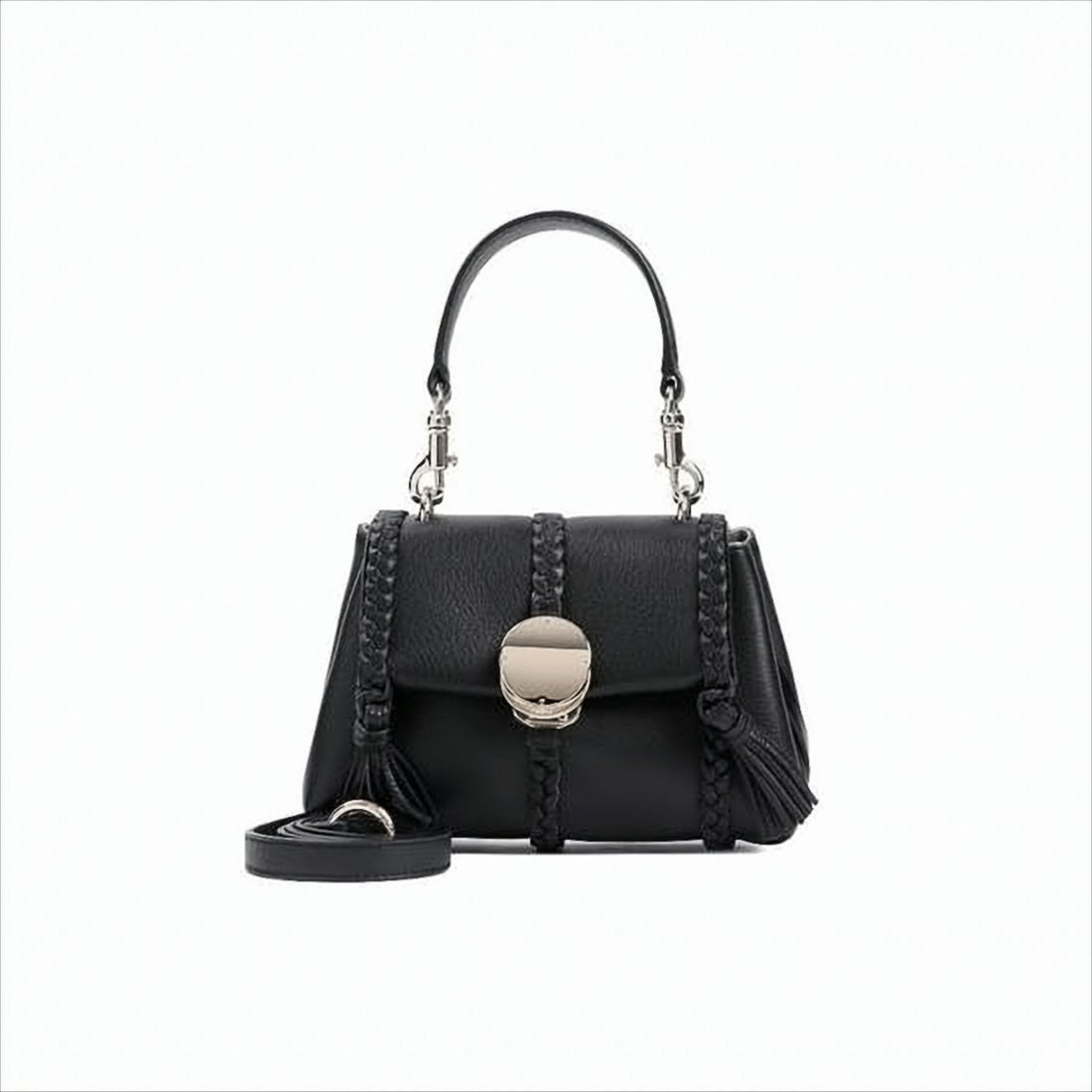 Chloé Braided Detail Calf Leather Shoulder Bag