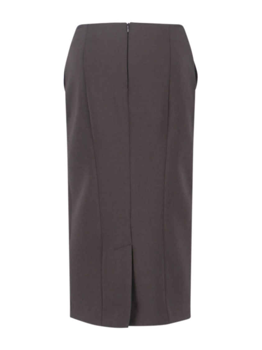 Giorgio Armani Knee-Length Tailored Skirt With Subtle Back Slit