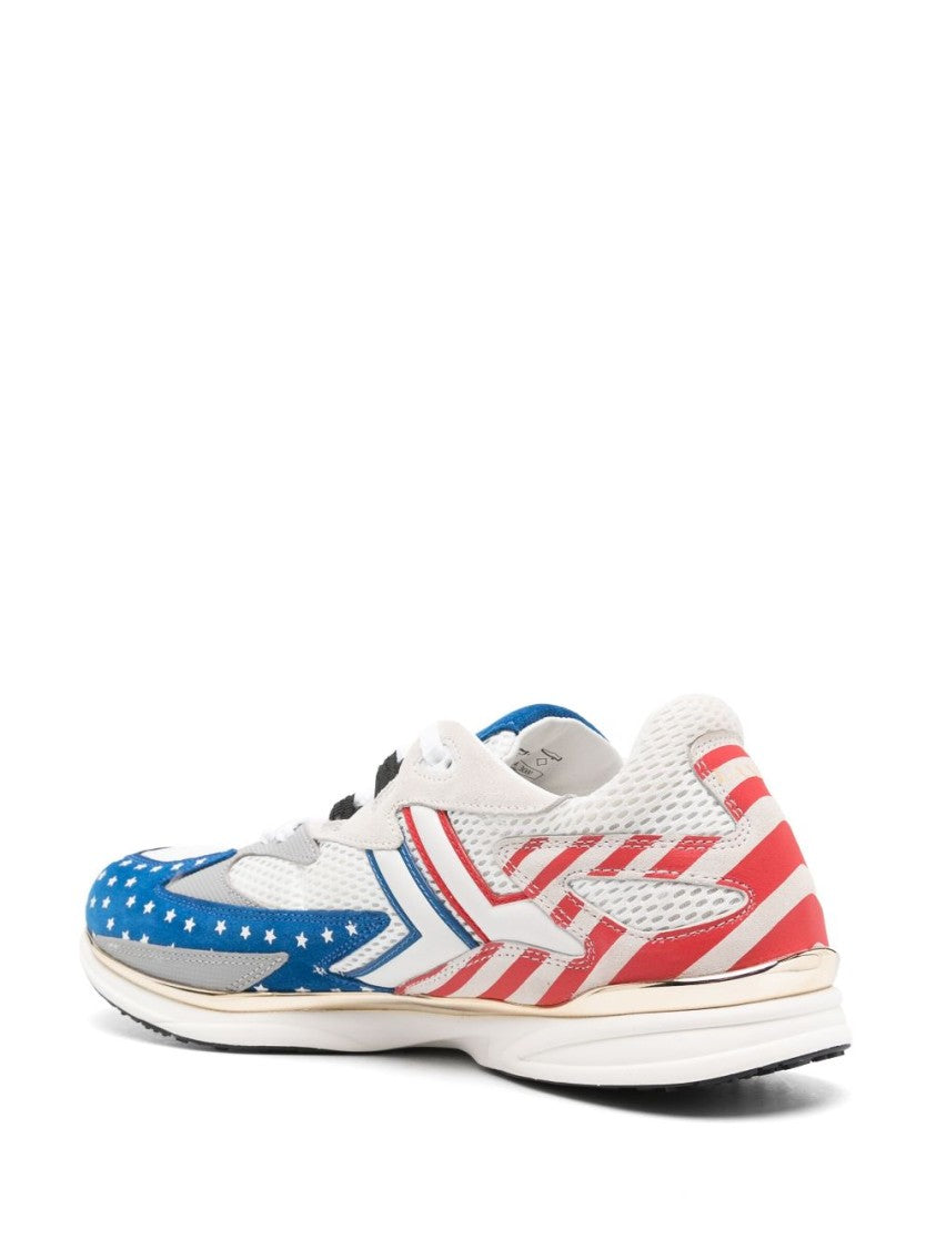 Lanvin Color-Block Suede And Mesh Sneakers