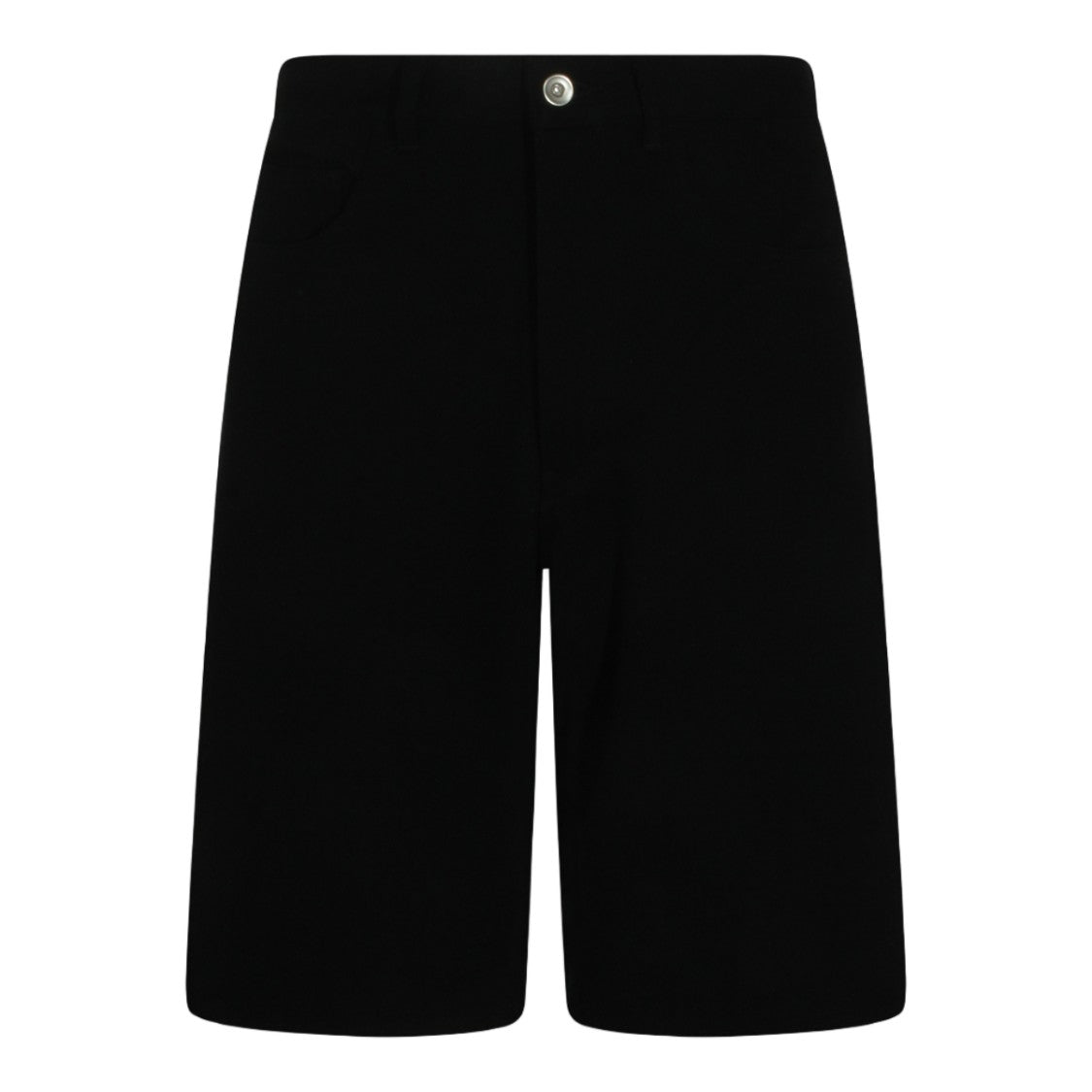 Auralee Straight Cut Black Shorts With Mid-Length Hem