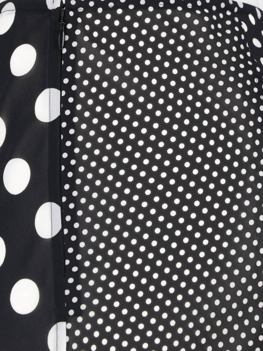 Junya Watanabe Black Polka Dot Patchwork Ruffled Skirt