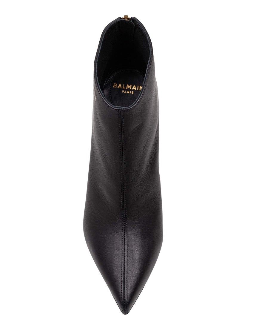 Balmain Black Leather Ankle Boot