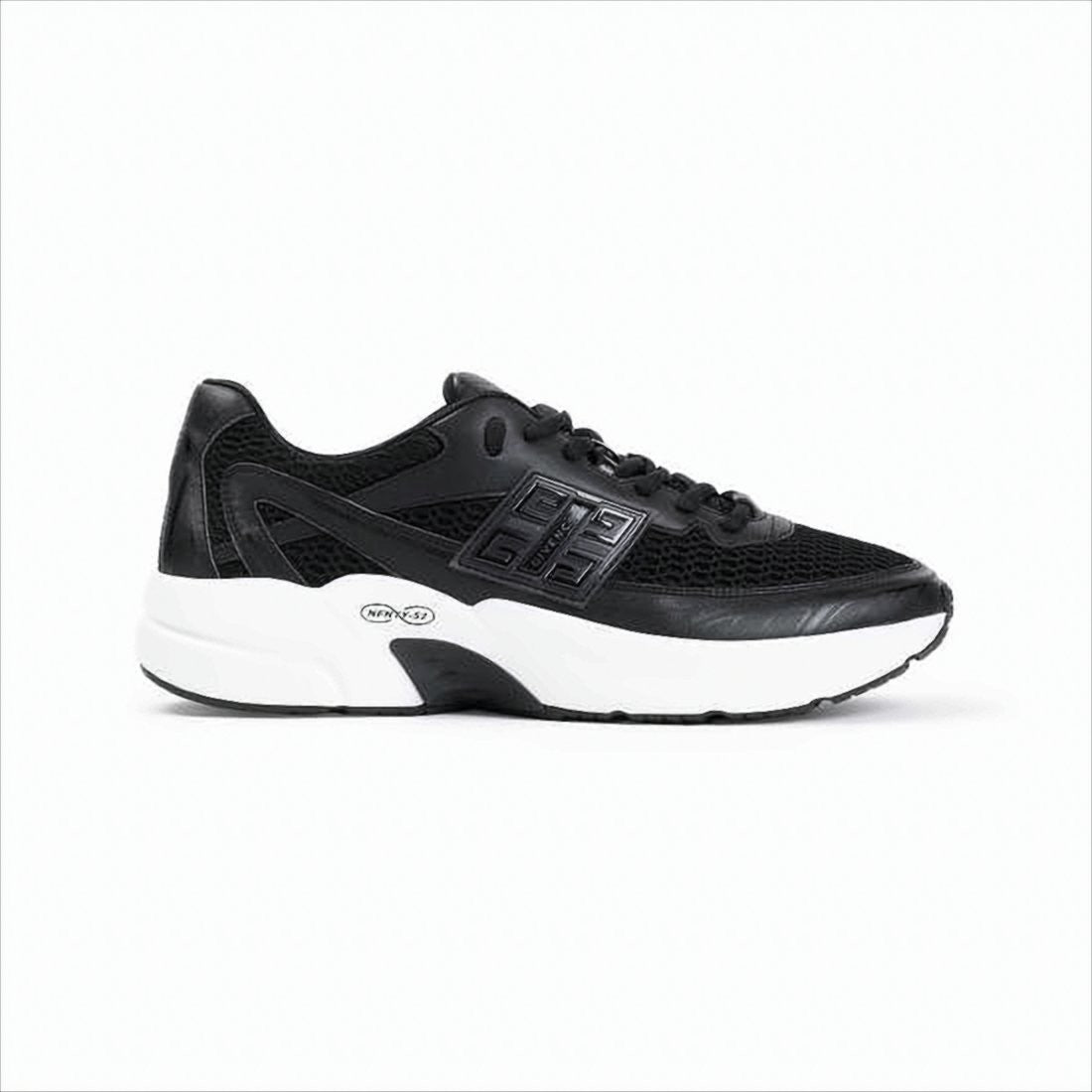 Givenchy Sleek Black Mesh And Leather Sneakers With Distinctive Logo