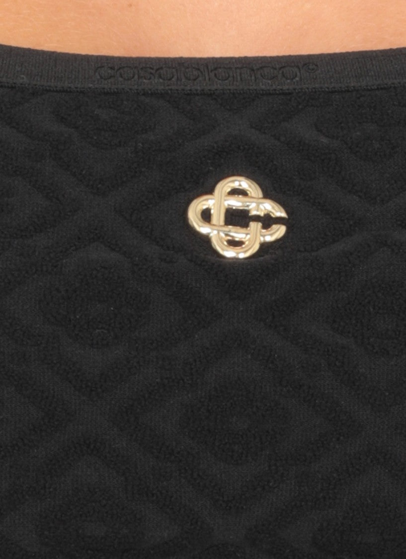 Casablanca Textured Black Top