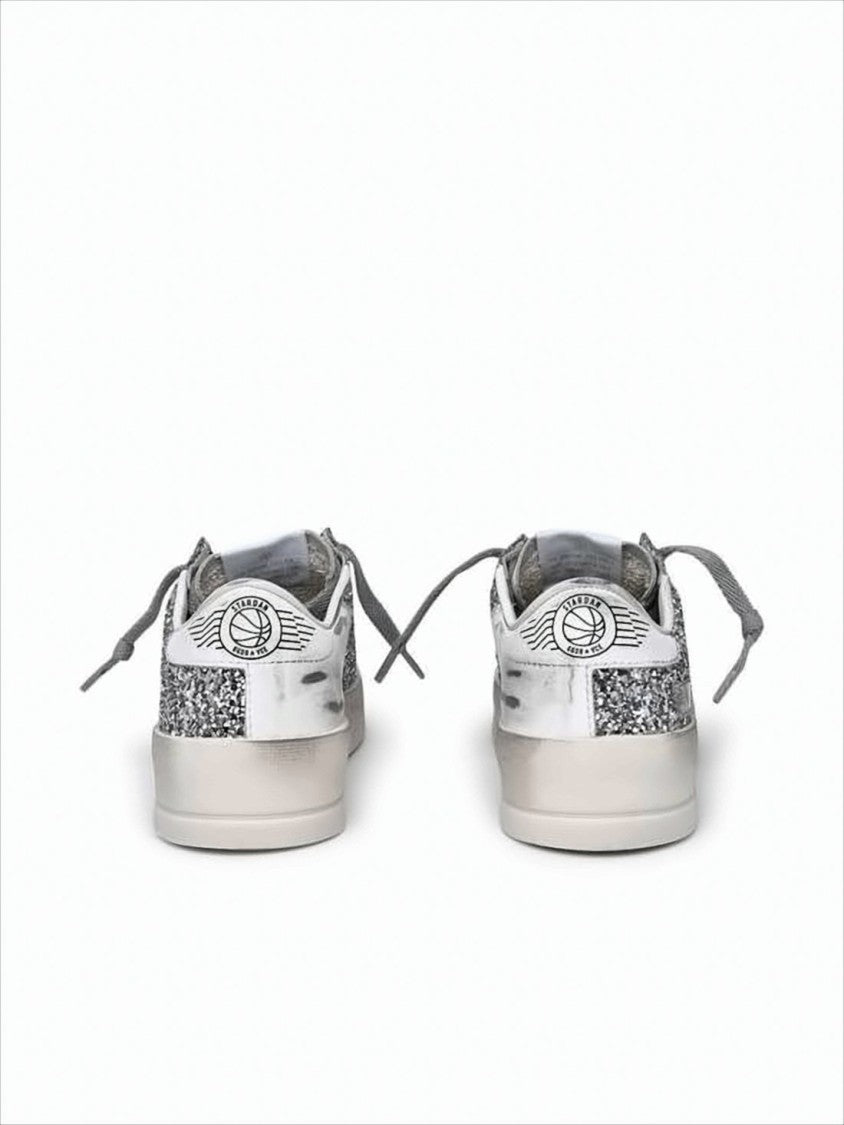 Golden Goose Distressed White Leather Low-Top Sneakers