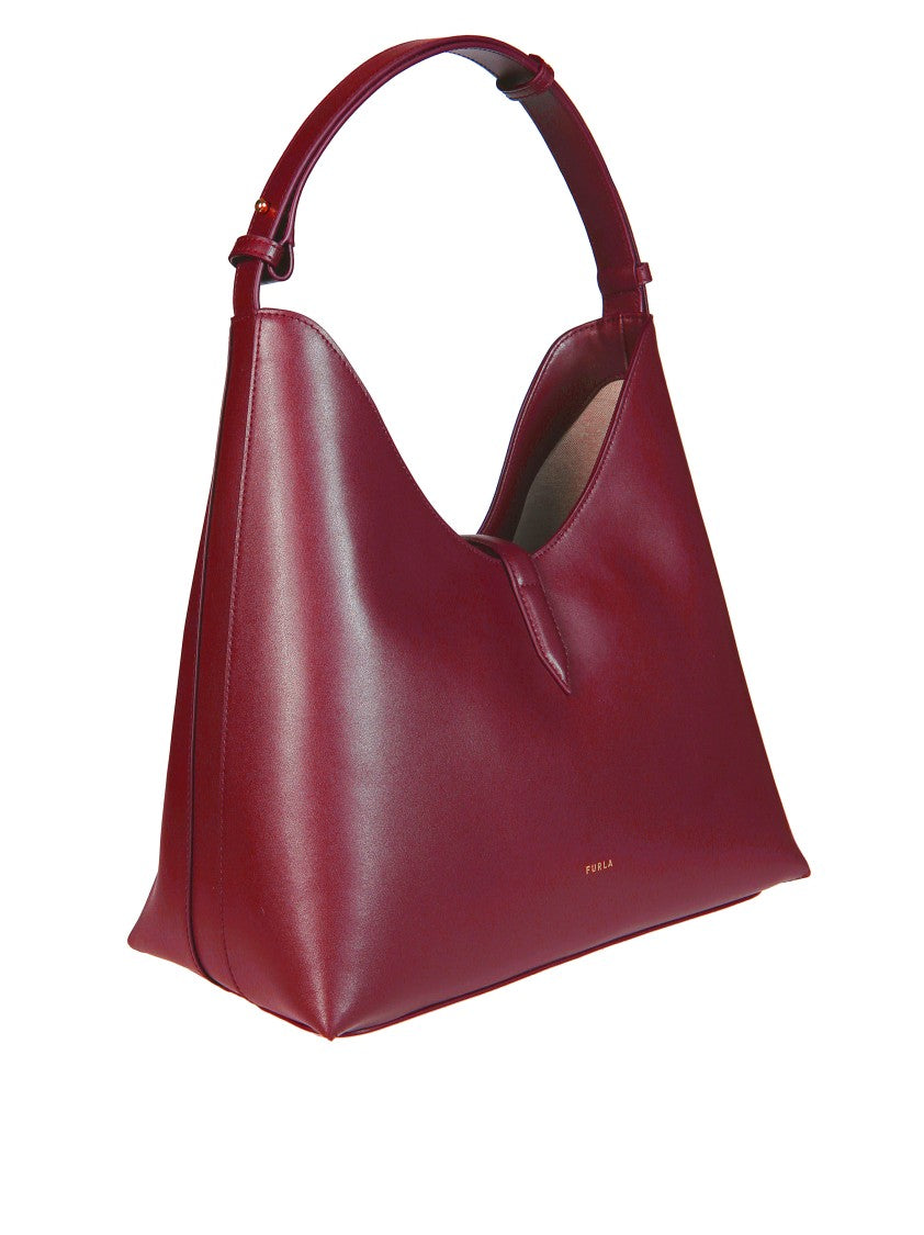 Furla Teardrop-Shaped Hobo Bag With Single Handle And Minimalist Design