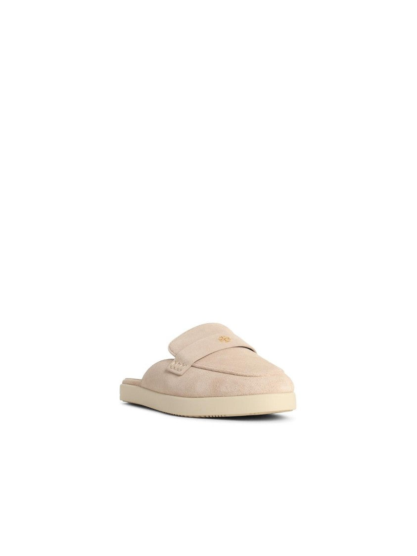 Tory Burch 'Ballet Sport' Ivory Leather Mules