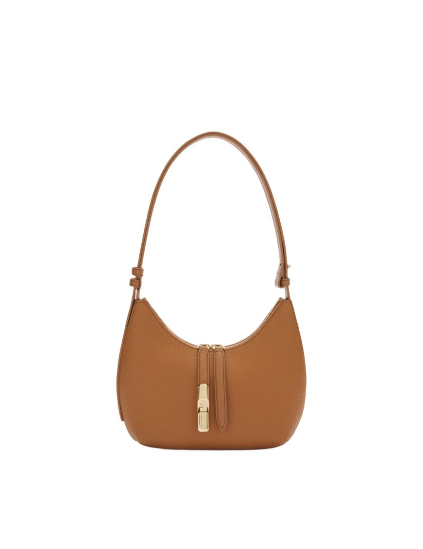 Furla Goccia S Leather Shoulder Bag, Brandy Color