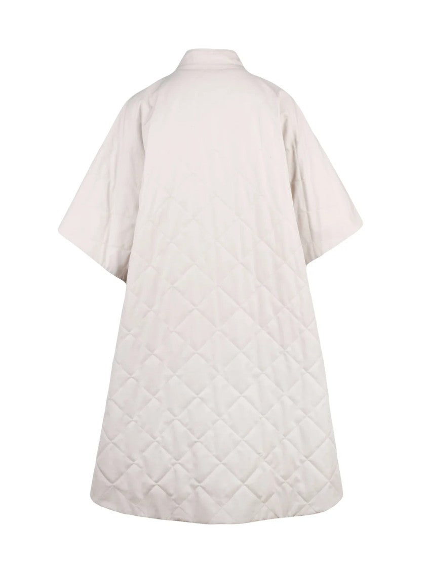 Max Mara Quilted Beige Max Mara Borella Cape With Button Closure And Side Pockets