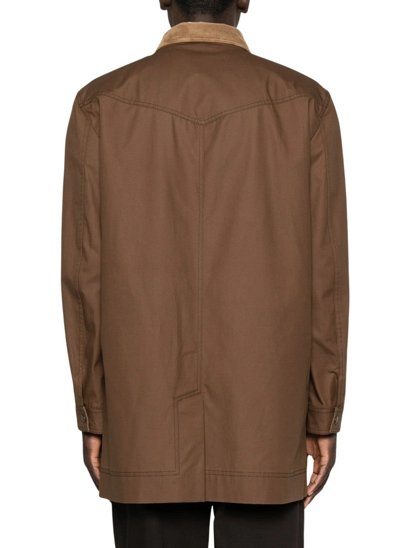 Valentino Vlogo Signature Suede-Collar Canvas Jacket