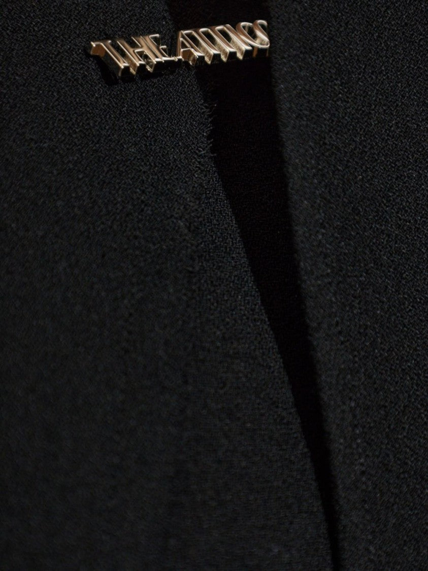 The Attico Black Floor-Length Asymmetrical Open Back Dress