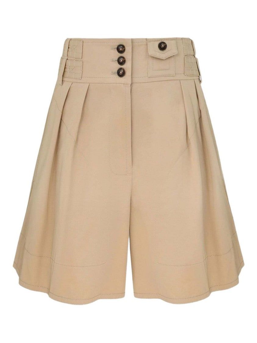 Zimmermann High-Waisted Bermuda Shorts With Buttoned Waistband