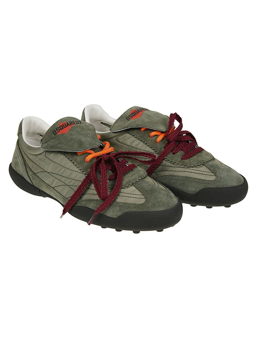Dsquared2 Olive Soccer Calf Leather Low Sneakers