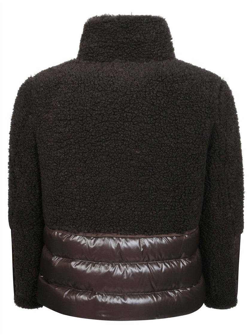 Moncler Glorieux High Collar Padded Hem Fleece Jacket