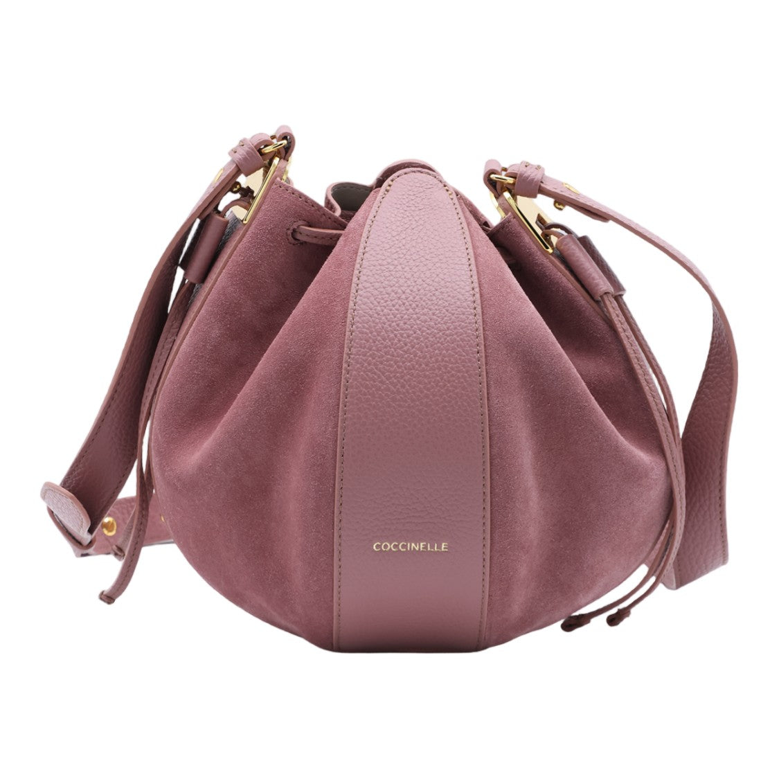 Coccinelle Bucket Bag With Suede Body And Leather Panel