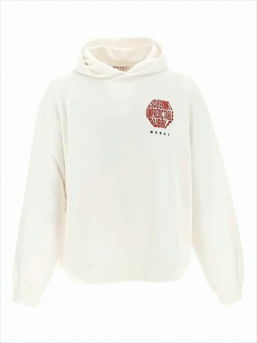 Marni Relaxed Fit Cotton Hoodie With Graphic Prints