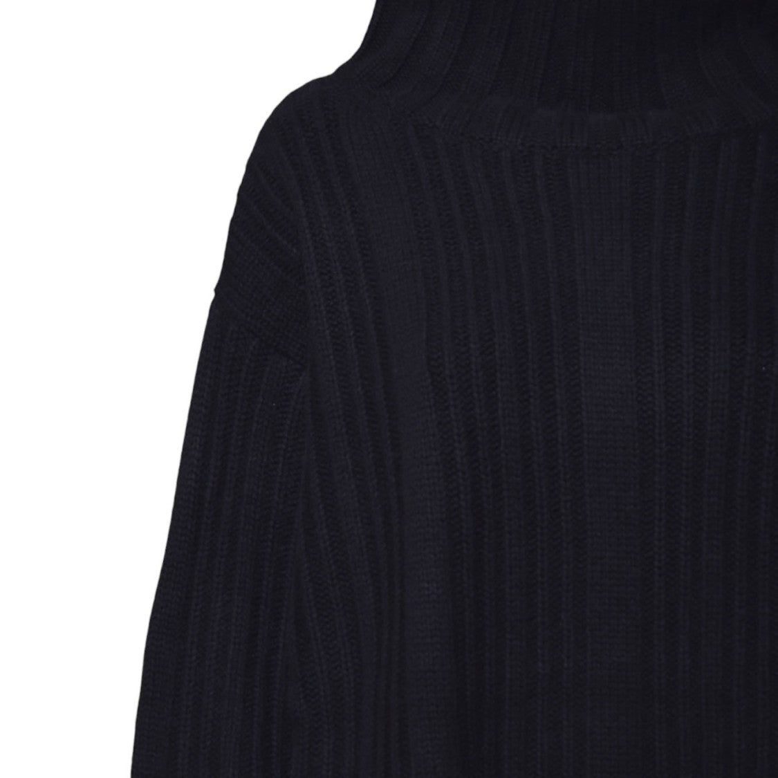 Max Mara Vitalba Pullover Turtleneck In Black Wool And Cashmere