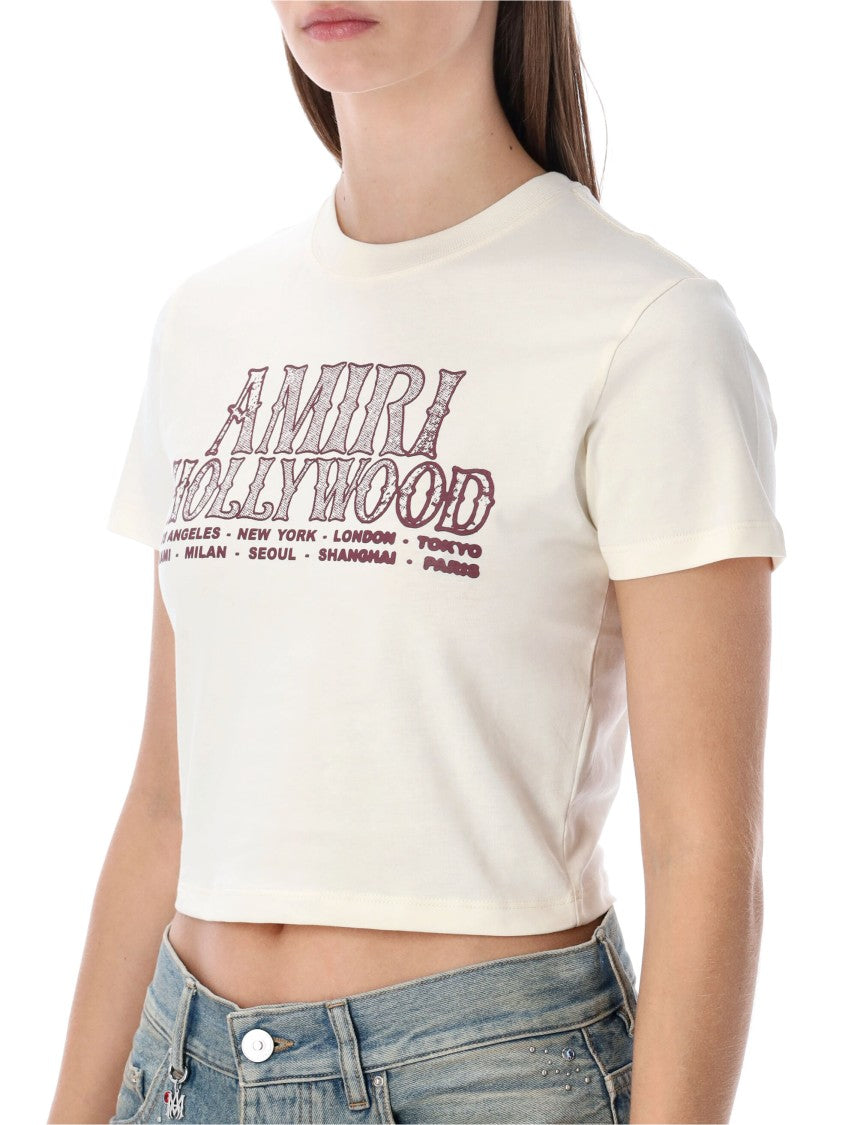 Amiri Hollywood Baby Cropped Cotton T Shirt