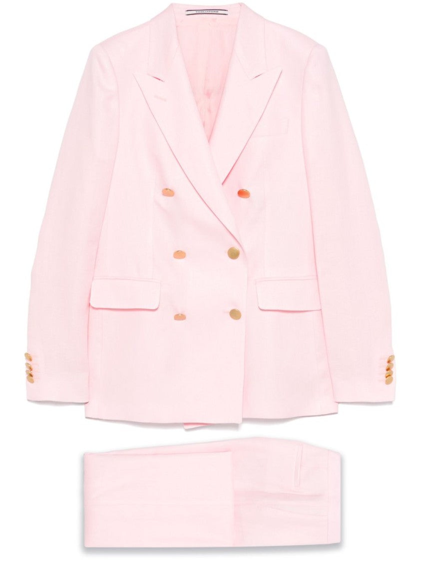 Tagliatore Tailored Double-Breasted Suit Jacket With Gold-Tone Accents