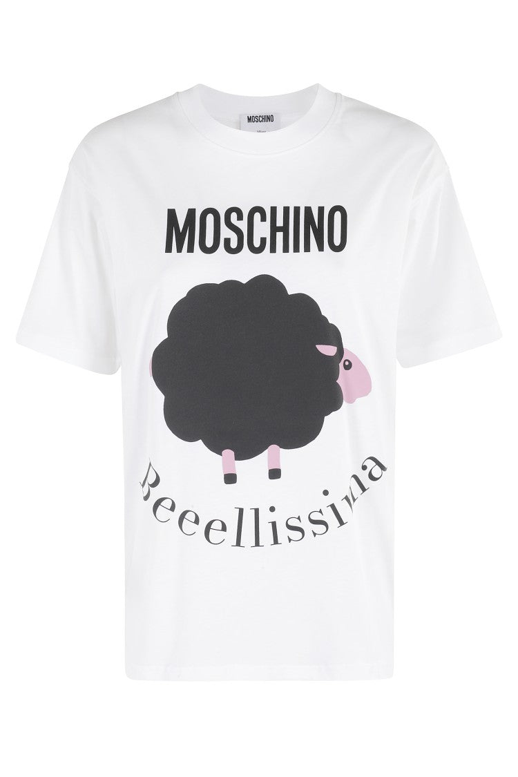 Moschino Relaxed Fit Crew Neck T-Shirt With Bold Graphic Print