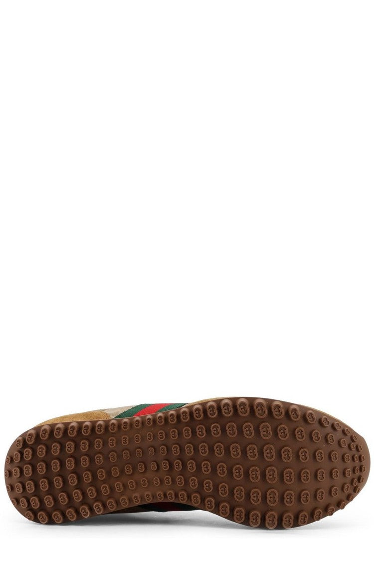 Gucci Beige And Brown Suede Sneakers