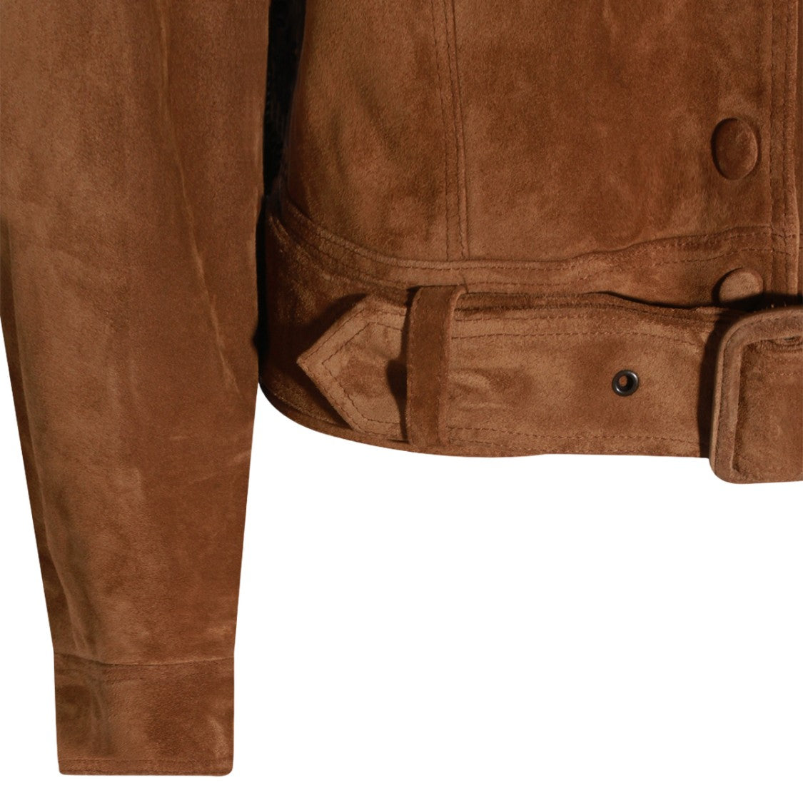 Saint Laurent Brown Suede Jacket With Classic Collar