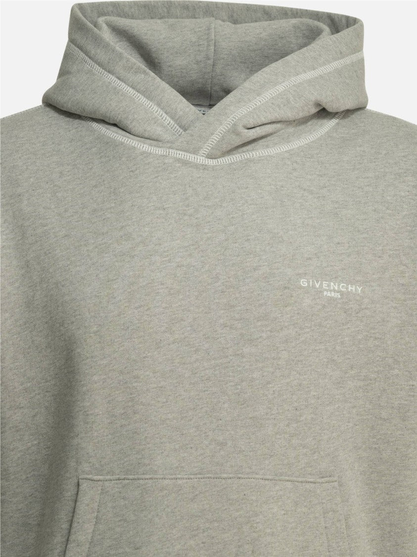 Givenchy Couture Seam Contrast-Stitched Grey Hoodie